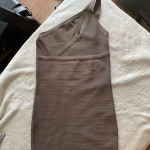 Guess bandage dress, olive color, asymmetric one shoulder Great condition